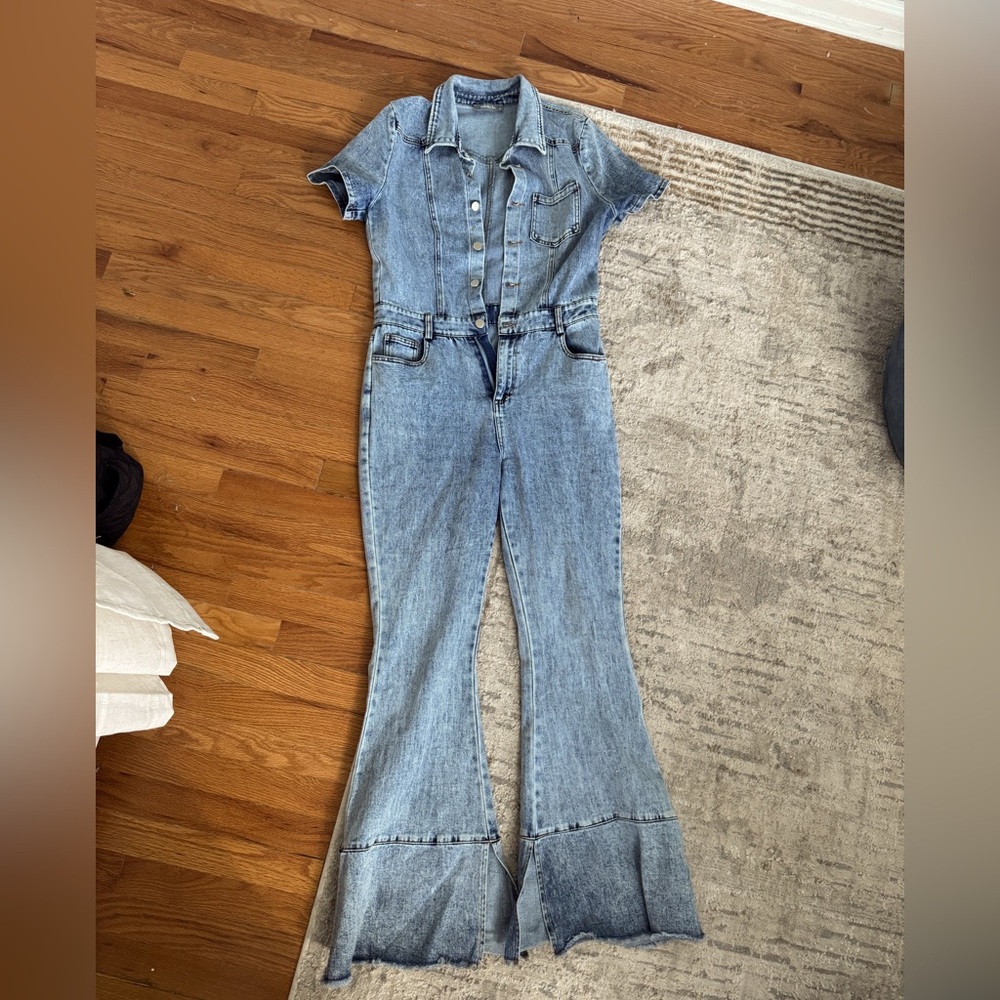 Denim Flared Jumpsuit